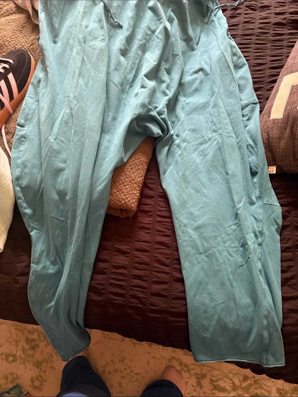 Free People Teal Blue Spaghetti-Strap Slip Dress